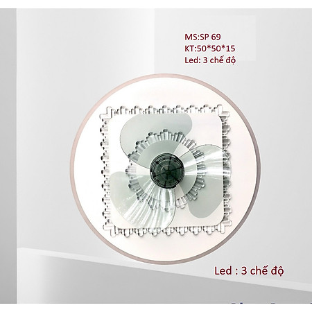 Quạt trần mâm sát trần Supervilighting QMAM-50W trang trí dùng cho phòng điều hoà, giường ngủ quạt Hàng nhập khẩu bảo hành 24 tháng