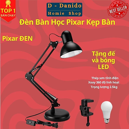 Đèn học kẹp bàn, đọc sách, làm việc PIXAR bóng LED chống cận thông minh Chính hãng D Danido