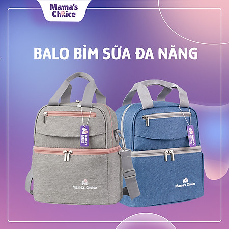 Balo Bỉm Sữa Cao Cấp Mama's Choice 4in1 | Balo Cho Mẹ Bỉm Sữa và Bé Yêu | Lớp Giữ Nhiệt Dày Dặn và Chống Thấm | Nhiều Ngăn Siêu Tiện Dụng