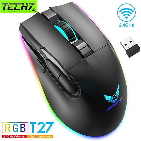 Chuột không dây LED RGB 3200 DPI Gaming Mouse T27 cho máy tính laptop hàng nhập khẩu