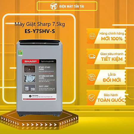 Máy Giặt Sharp 7.5 Kg ES-Y75HV-S -Hàng chính hãng( Chỉ giao HCM)