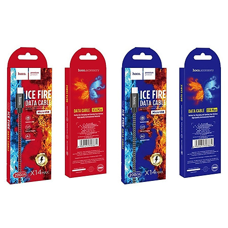 Cáp Sạc Hoco X14 Max 3A Cổng Micro Dây Dài 2m - Hàng Chính Hãng