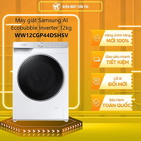 Máy giặt Samsung AI Ecobubble Inverter 12 kg WW12CGP44DSH/SV - Hàng chính hãng - Chỉ giao HCM