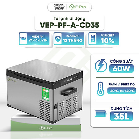 Tủ lạnh ô tô di động E-pro CD35 - Làm đá siêu tốc - Cắm trại hoặc sử dụng tại nhà