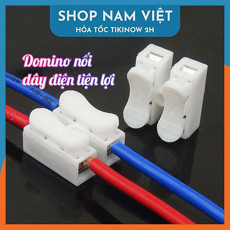 Domino Nối Dây Điện Nhanh, Cút Nối Dây 2 Đầu Cách Điện CH-2 - Hàng Chính Hãng