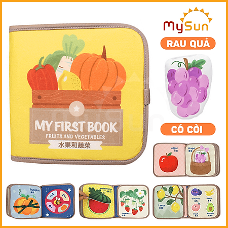 Sách vải cho bé sơ sinh bé 6 tháng dưới 1 tuổi Montessori bận rộn tương tác sách vải nỉ 3d mầm non MySun