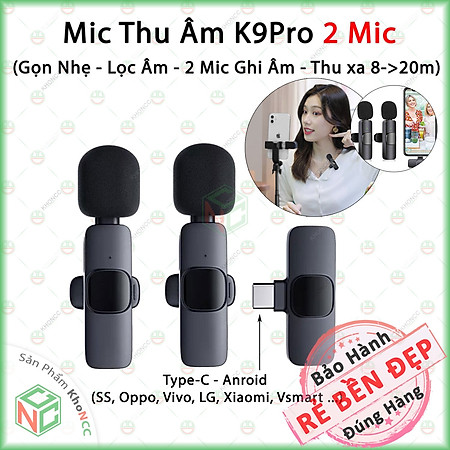 02 Micro Thu Âm Gắn Cổ Áo KhoNCC Hàng Chính Hãng Giúp Âm Thanh Sắc Nét - Lọc Nhiễu - Phục Vụ Bán Hàng - Đào Tạo LiveStream - Hát Karaoke Trực Tuyến - KLM-2MicK9Pro