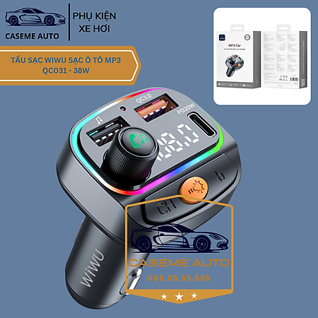 Tẩu Sạc Ô Tô MP3 QC031 - Sạc Nhanh 38W, FM Bluetooth - Hàng Chính Hãng