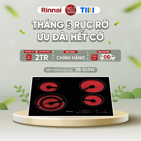 Bếp hồng ngoại Rinnai RB-E41HV mặt kính Schott 6000W - Hàng chính hãng.