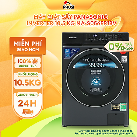 Máy giặt sấy Panasonic Inverter 10.5 kg NA-S056FR1BV - Hàng chính hãng( Chỉ giao HCM)