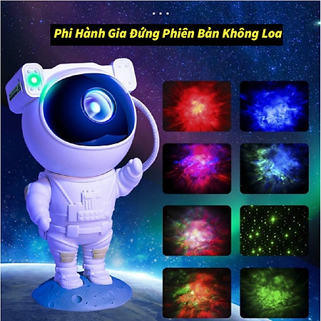 Đèn Phi Hành Gia Cao Cấp Có Loa Bluetooth Và Điều Khiển Chiếu Bầu Trời Sao, Dải Thiên Hà Và Ánh Trăng Trang Trí Decor