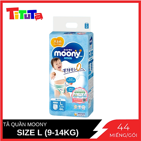 Tã Quần Cao Cấp Moony Nhật Bản Bé Trai L44 (44 Miếng)