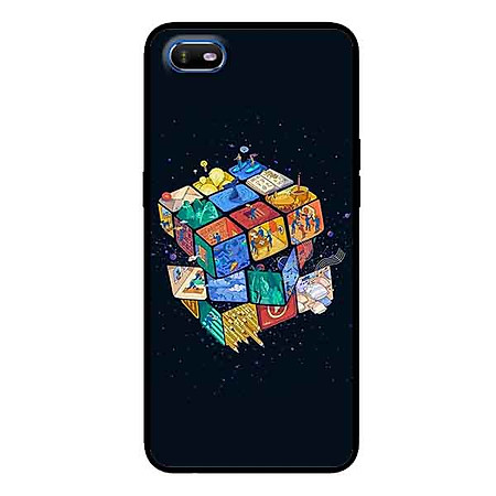 Ốp Lưng in cho Oppo A1K Mẫu Rubik Vũ Trụ - Hàng Chính Hãng