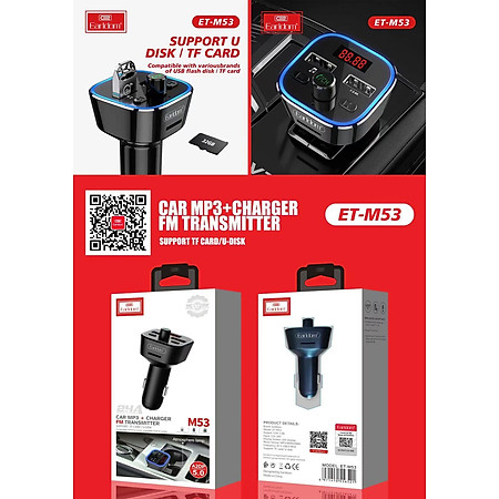 Tẩu Sạc Bluetooth Earldom M53  Hàng Chính Hãng