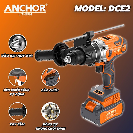 MÁY KHOAN PIN 20V 3 CHỨC NĂNG 13MM DCE2 ANCHOR (2 PIN 20V/4AH + 1 SẠC) - HÀNG CHÍNH HÃNG