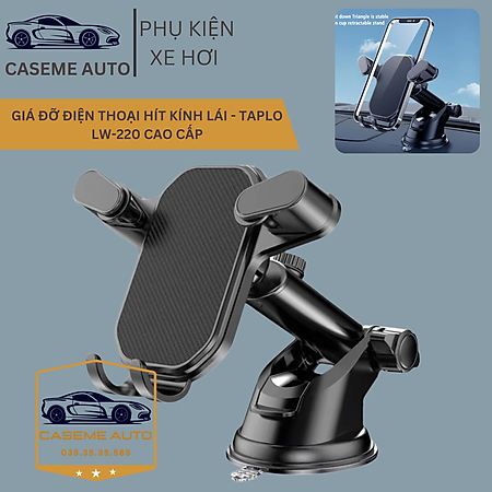 Giá Đỡ Điện Thoại Để Taplo Có Đế Hít Kính Cao Cấp, Kẹp Điện Thoại Trên Ô Tô Quay 360 Độ Phù Hợp Nhiều Dòng Xe Hơi LW-220 - Hàng Nhập Khẩu
