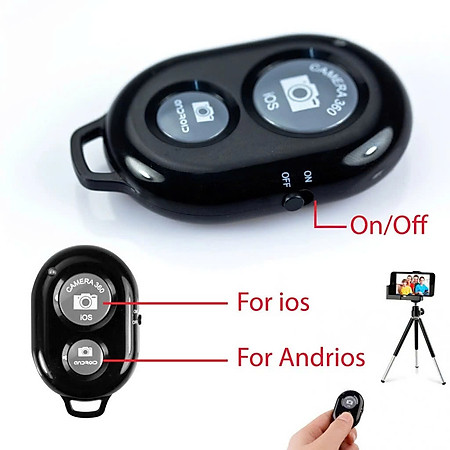 Remote bluetooth chụp hình tự sướng, điều khiển từ xa cho điện thoại - Hàng chính hãng ( Giao màu ngẫu nhiên )