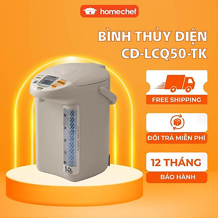 Bình thủy điện Zojirushi 5L CD-LCQ50-TK, công suất 800W, sản xuất tại Nhật, bảo hành 1 năm | HÀNG CHÍNH HÃNG