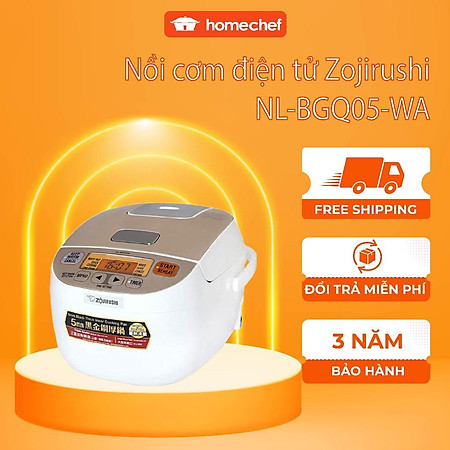 Nồi cơm điện tử Zojirushi NL-BGQ05-WA, dung tích 0.5L, công suất 450W, bảo hành 1 năm | HÀNG CHÍNH HÃNG