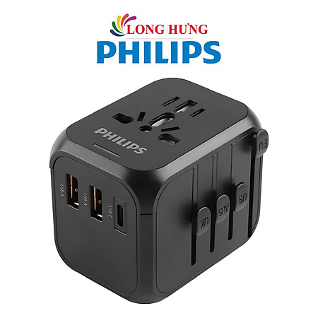 Ổ cắm điện Philips Travel Extension Socket 2USB 1Type-C PD20W SPN3351 - Hàng chính hãng