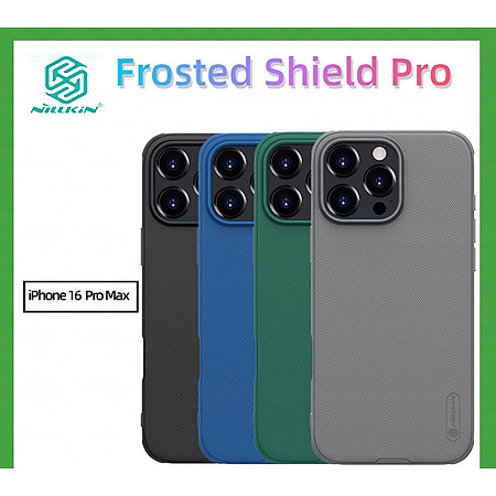 Ốp lưng cho iPhone 16 Pro / 16 Pro Max, 16, 16 Plus hiệu Nillkin Frosted Shield Pro chống sống chống vân tay - Hàng nhập khẩu