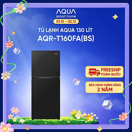 Tủ lạnh AQUA ngăn đá trên 130L AQR-T160FA(BS) - Freeship toàn quốc - Hàng chính hãng - Bảo hành 2 năm