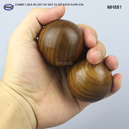 COMBO 2 quả bi 5cm mát xa - lăn tay Gỗ Bách Xanh (MH881) Mát xa giúp dẻo tay, chống mỏi toàn diện