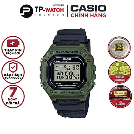 Đồng Hồ Nam Casio W-218H-3AVDF Dây Nhựa