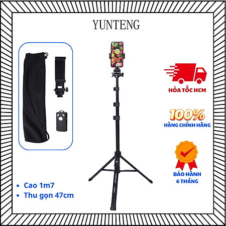 Gậy chụp ảnh điện thoại Yunteng VCT 91666L - Phụ kiện tích hợp tripod và cằm tay selfie nhỏ gọn tiện lợi - hàng chính hãng