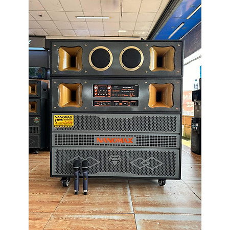 Loa Kéo Bình Bass Đôi Nanomax Pro-218G 3000w Bass 50cm x2 Karaoke Bluetooth. Hàng Chính Hãng