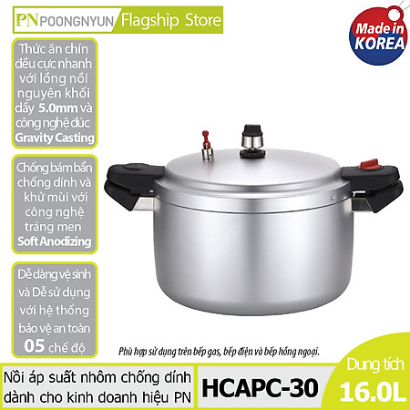 Nồi áp suất nhôm đúc nguyên khối hiệu PN HCAPC-30 - Hàng chính hãng