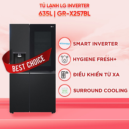 Tủ lạnh LG Inverter 635 lít GR-X257BL - Hàng Chính Hãng (Chỉ giao HCM)