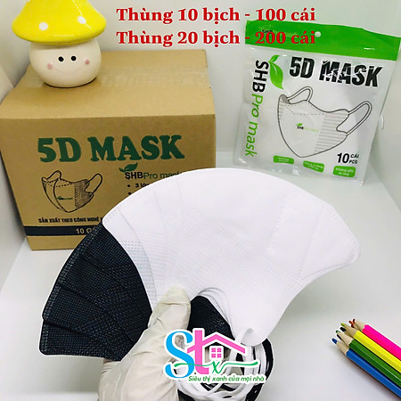 Thùng khẩu trang 5d SHB pro mask nguyên thùng, khẩu trang 5d mask hàn quốc cao cấp