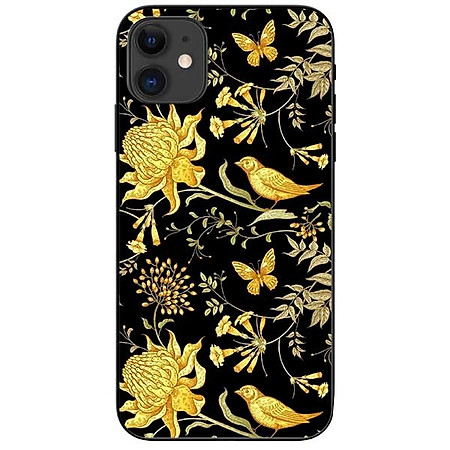 Ốp lưng dành cho Iphone 12 Mini mẫu Chim Mẫu Đơn Vàng