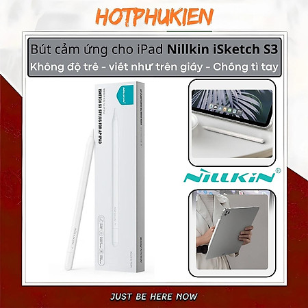 Bút cảm ứng hỗ trợ tì tay, siêu mượt cho iPad đời 2018 trở lên hiệu Nillkin iSketch S3 cho iPad Air Pro 11 12.9 13 Air 4 5 6 2018 10.2 - Hàng nhập khẩu