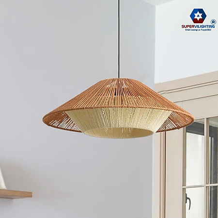 Đèn thả dây thừng SuperVilighting QUANTHUNG-DIABAY treo trần cổ điển decor phòng khách