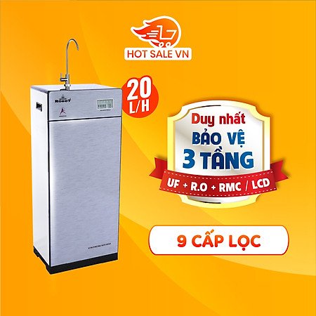 Máy Lọc Nước ROBOT LUX PRO 239W-UR Công Nghệ R.O + UF Vi Mạch LCD Đa Năng Công Suất 20Lit/ Giờ Tủ Đứng - Hàng Chính Hãng