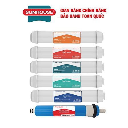 Combo 6 lõi lọc nước Sunhouse SHRLL456789