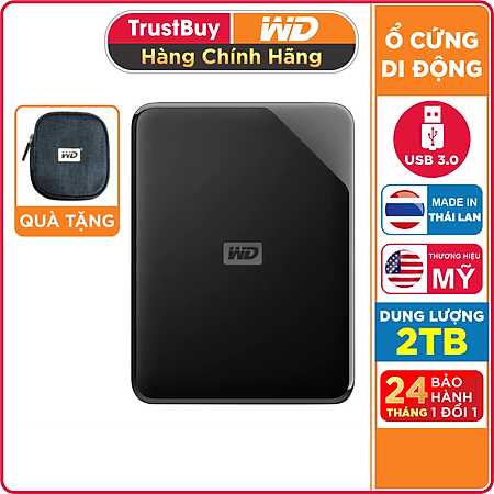 Ổ Cứng Di Động WD Elements SE 2TB 2.5 USB 3.0 - Hàng Chính Hãng