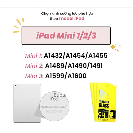 Kính cường lực cho iPad Mini /1/2/3/4/5/6/ Gen 5/6 /7/8/9/10, Pro 11 inch trong suốt Glass 9H ( hàng chính hãng)