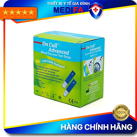 Hộp 25 Que Thử Đường Huyết On Call Advanced