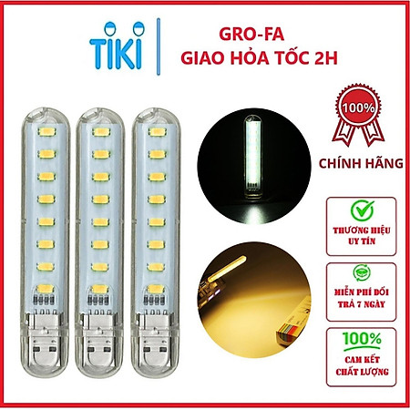 Combo 3 đèn 8 led siêu sáng cắm USB - Hàng chính hãng