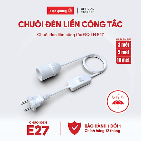 Chuôi đèn liền công tắc Điện Quang ĐQ LH E27