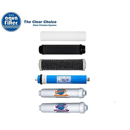 Bộ 6 lõi lọc máy lọc nước RO hãng AQUAFILTER - Hàng chính hãng