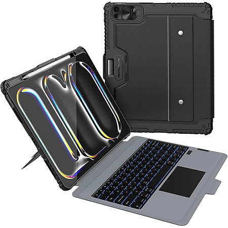 Bao Da Kèm Bàn Phím cho iPad Pro 11 inch & iPad Pro 13 inch M4 2024 Nillkin Bumper Combo Case Keyboard (Có Đèn Nền Backlit Keyboard) - Hàng Chính Hãng