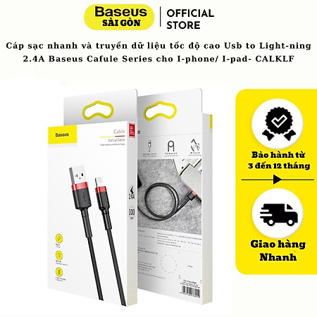 Cáp sạc dù nhanh Baseus Cafule Series 2.4A Usb to Light-ning CALKLF - hàng chính hãng