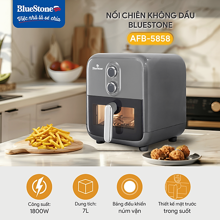 Nồi Chiên Không Dầu BlueStone AFB-5858 7 Lít 1800W - Hàng Chính Hãng