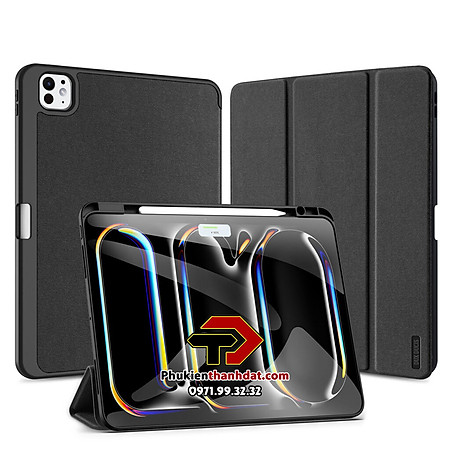 Bao da chống sốc cho iPad Pro 13 inch 2024 M4 chính hãng Dux Ducis Domo có ngăn để bút - Hàng chính hãng