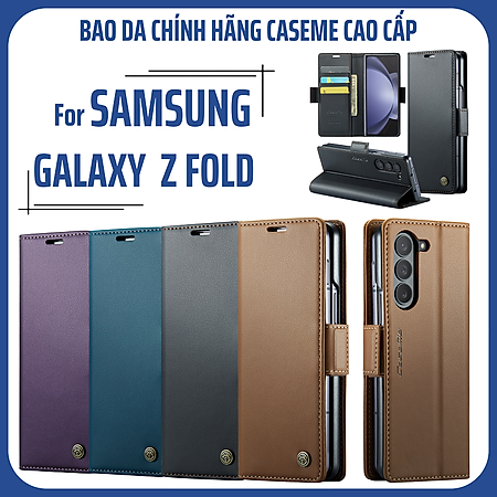 Bao Da Dạng Ví Caseme Cho Samsung Galaxy Z Fold5 – Chống Trộm Thẻ RFID, Nắp Gập Nam Châm, Khe Cắm Thẻ & Tiền, Giá Đỡ Xem Video - Hàng Chính Hãng