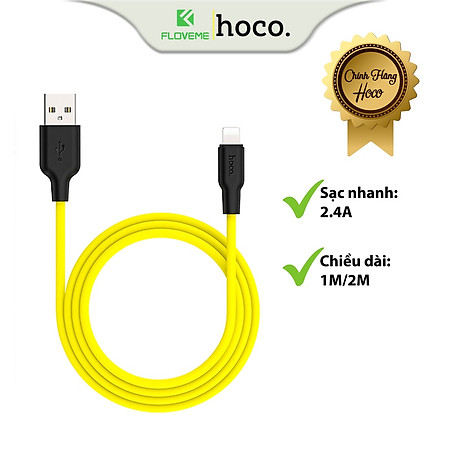 Cáp Sạc Nhanh Hoco X21 Plus 2.4A Dành Cho IP, Lõi Đồng Cao Cấp, Dây Siêu Dẻo, Chống Đứt Dây Dài 1m, 2m, Chống Cháy, Màu Sắc Bắt Mắt - Hàng Chính Hãng